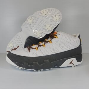 Size 10 Men’s Nike Air Jordan 9 Golf Low NRG US Open White Grey FN6931-100 Shoes